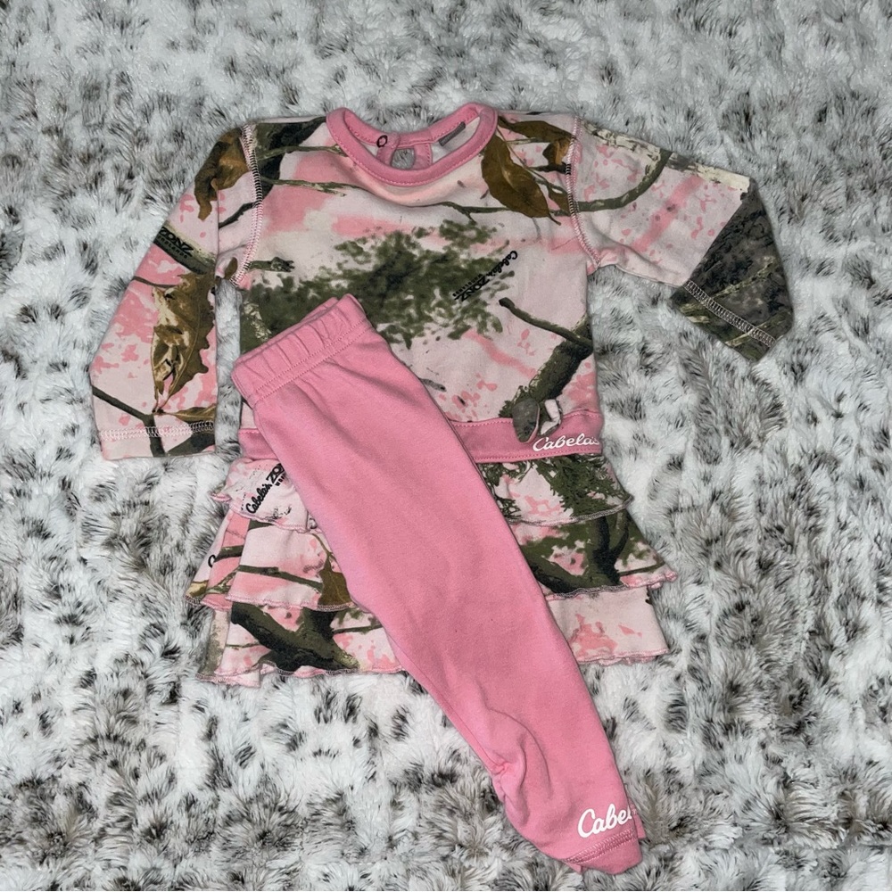 Cabela’s Pink Real Tree Camo Outfit (3-6M)